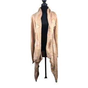 Moth Oversized Open Front Long Line Geometric Print Cardigan Sweater